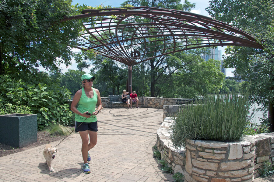 gazebo in lady bird lake hike & bike trail