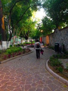 cobblestone street in tequisquiapan